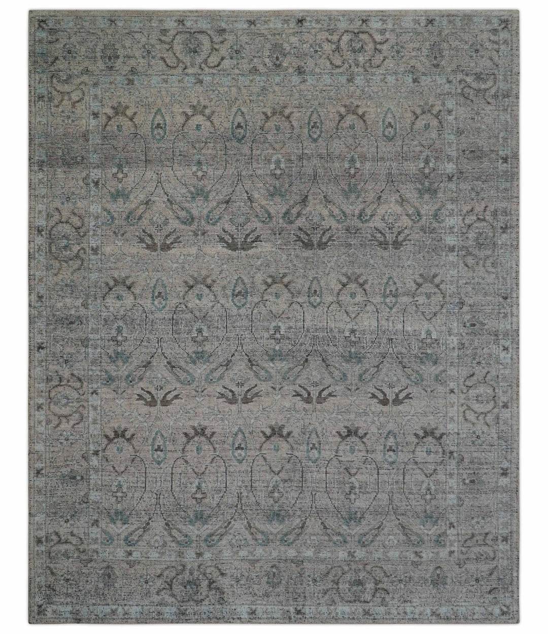 Crown Custom Made Traditional Design Pink Hand Knotted Wool Rug - The Rug Decor