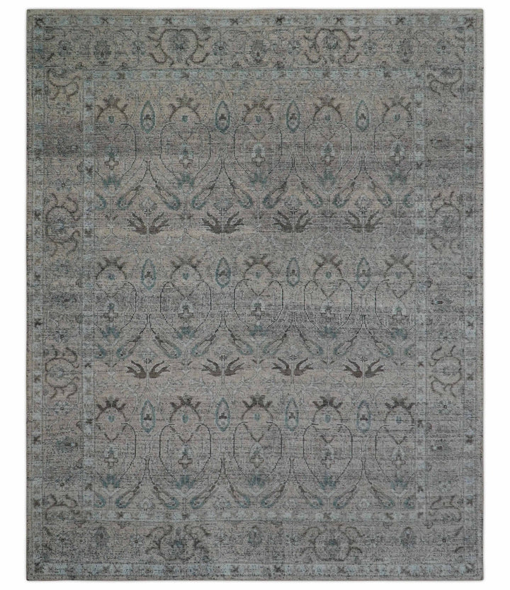 Crown Custom Made Traditional Design Pink Hand Knotted Wool Rug - The Rug Decor