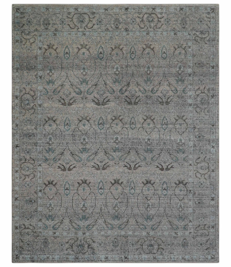 Crown Custom Made Traditional Design Pink Hand Knotted Wool Rug - The Rug Decor