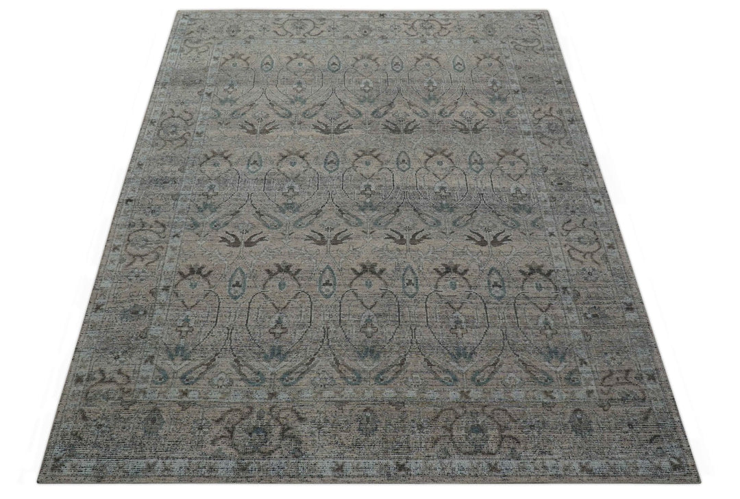 Crown Custom Made Traditional Design Pink Hand Knotted Wool Rug - The Rug Decor