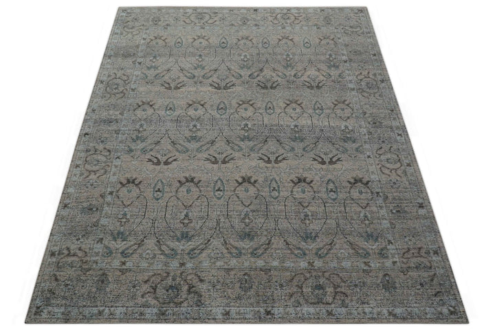 Crown Custom Made Traditional Design Pink Hand Knotted Wool Rug - The Rug Decor