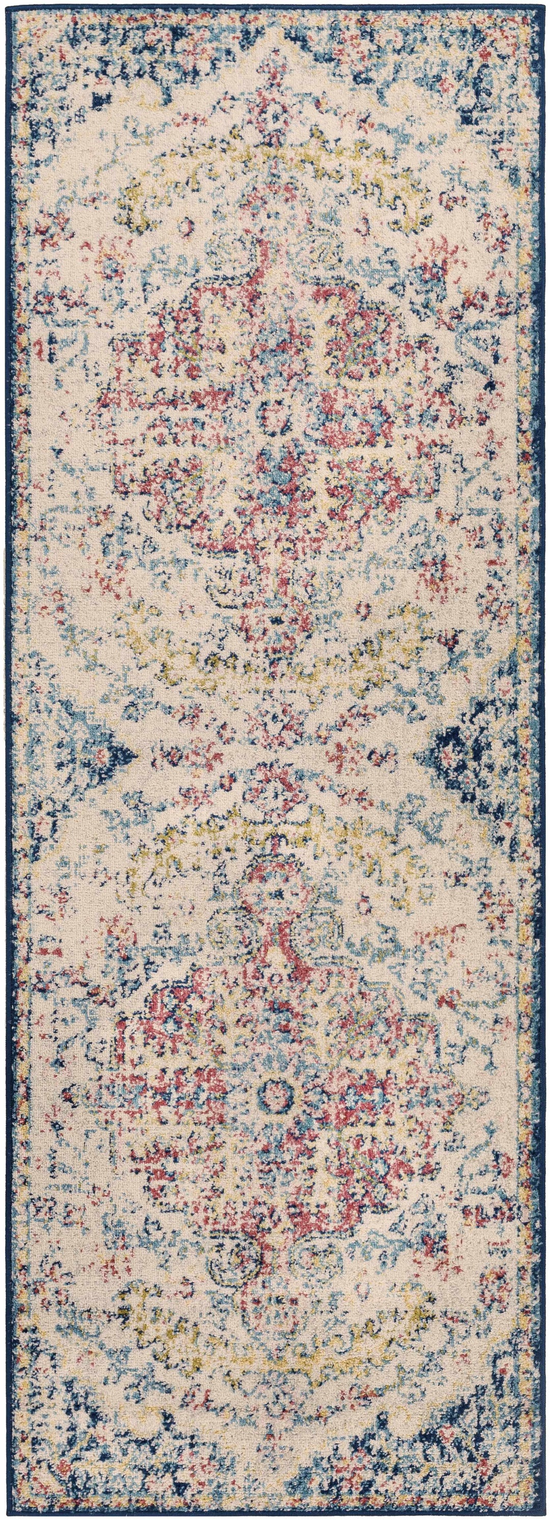 Corrimal Traditional Style Ivory And Blue Area Rug