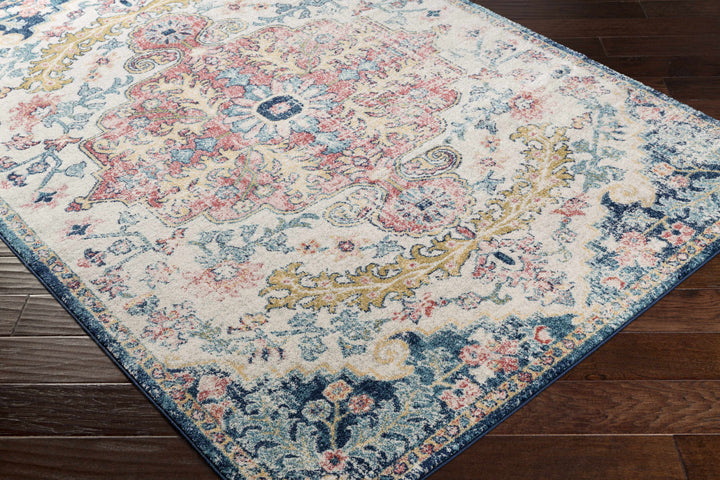 Corrimal Traditional Style Ivory And Blue Area Rug