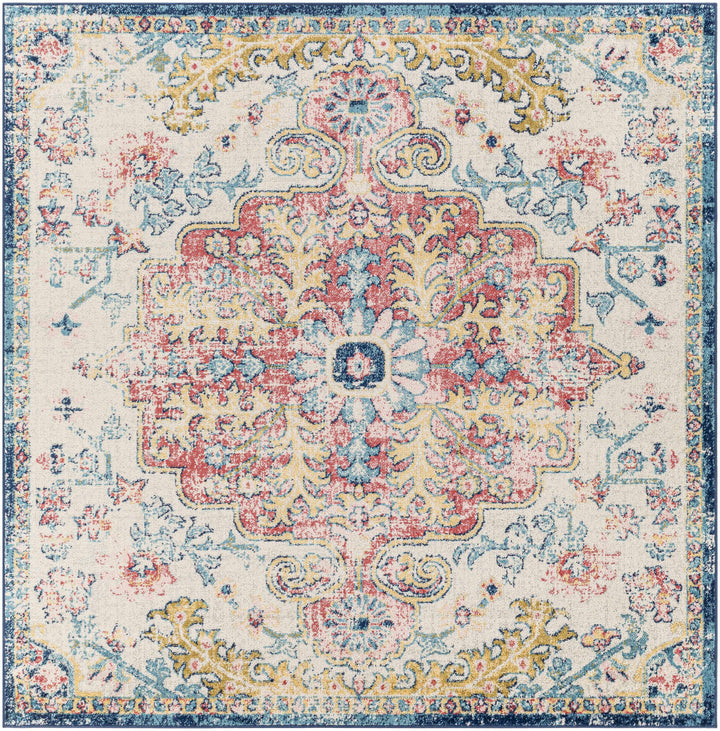 Corrimal Traditional Style Ivory And Blue Area Rug