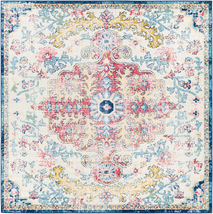 Corrimal Traditional Style Ivory And Blue Area Rug