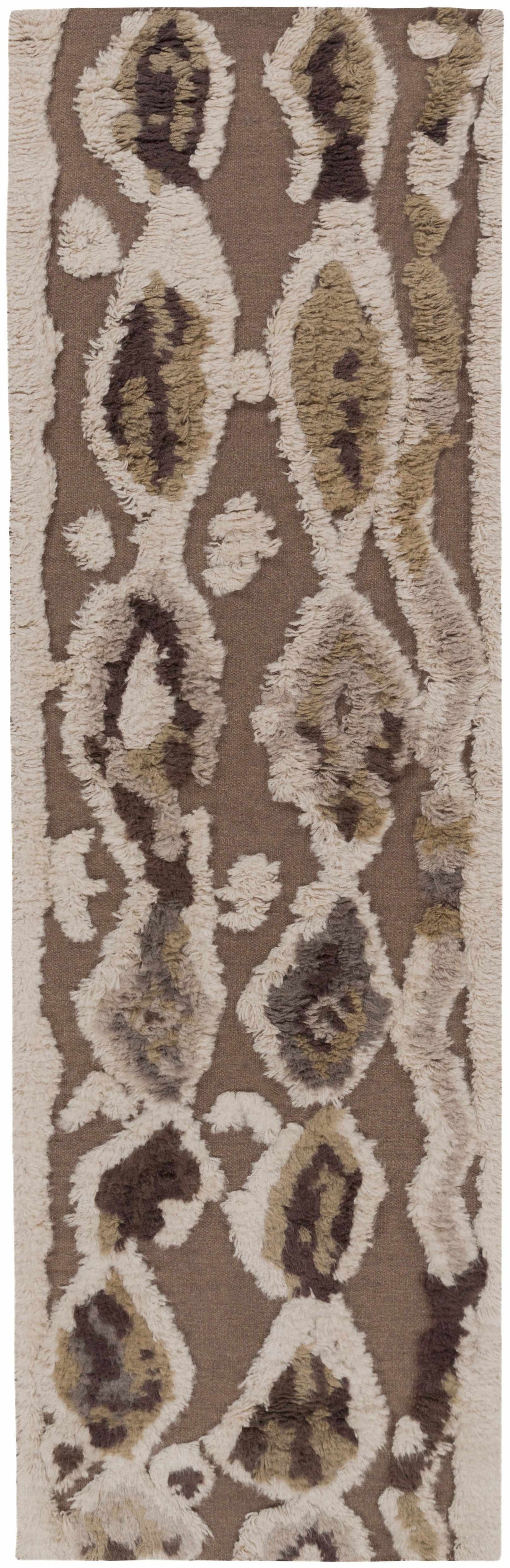 Castle Modern Style Brown And Ivory Hand Woven Wool Area Rug
