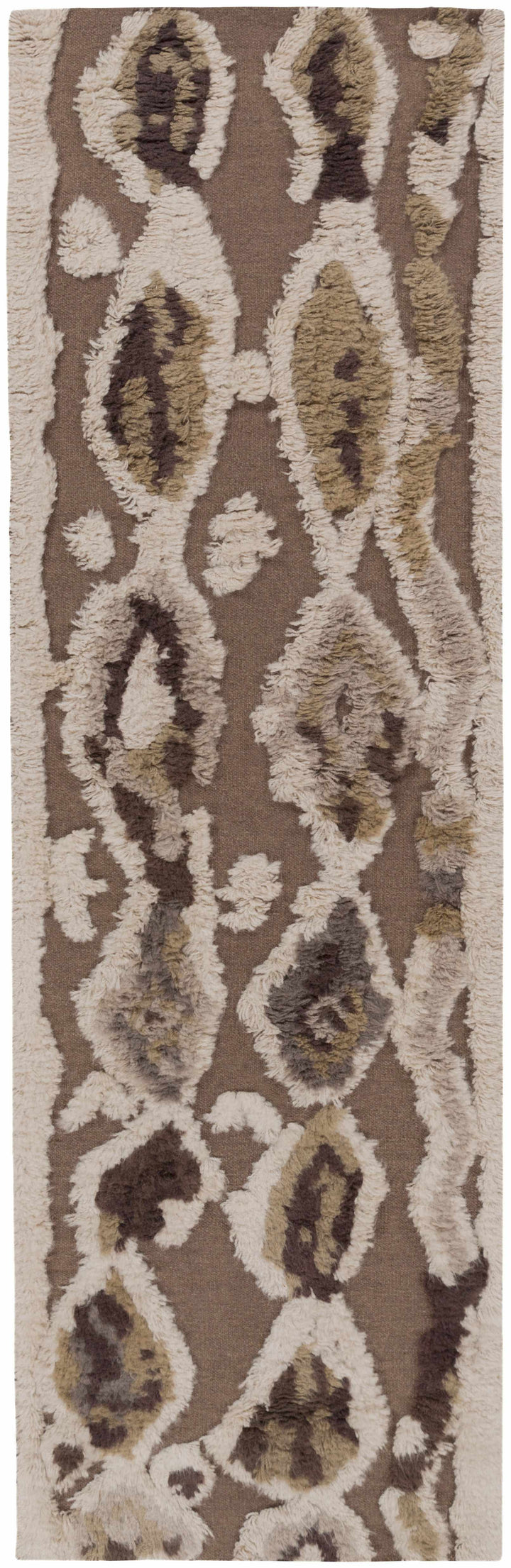 Castle Modern Style Brown And Ivory Hand Woven Wool Area Rug