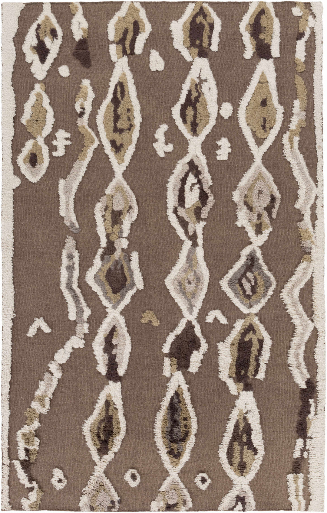 Castle Modern Style Brown And Ivory Hand Woven Wool Area Rug