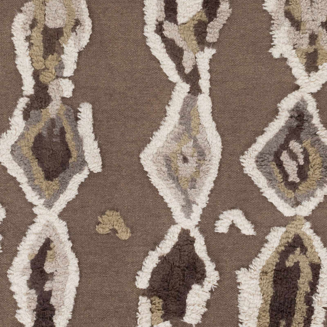 Castle Modern Style Brown And Ivory Hand Woven Wool Area Rug