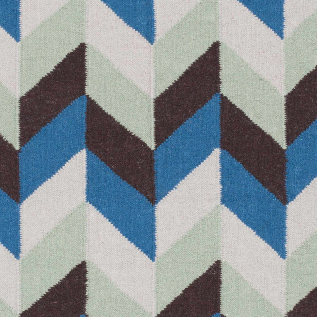 Curtin Multicolor Contemporary Geometrical Hand Woven Wool Carpet