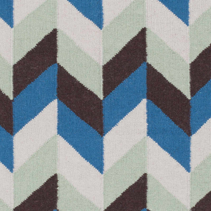 Curtin Multicolor Contemporary Geometrical Hand Woven Wool Carpet