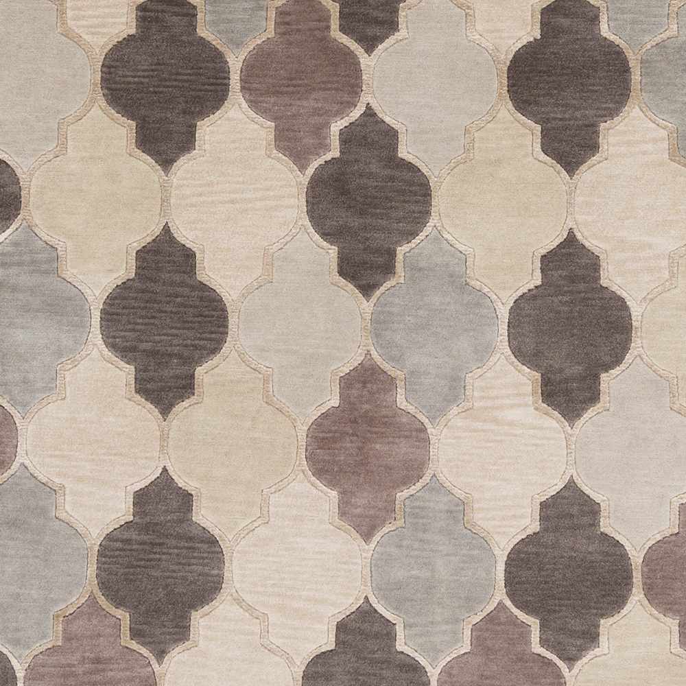 Cuero Modern Pattern Taupe & Brown Hand Knotted Wool Rug - The Rug Decor