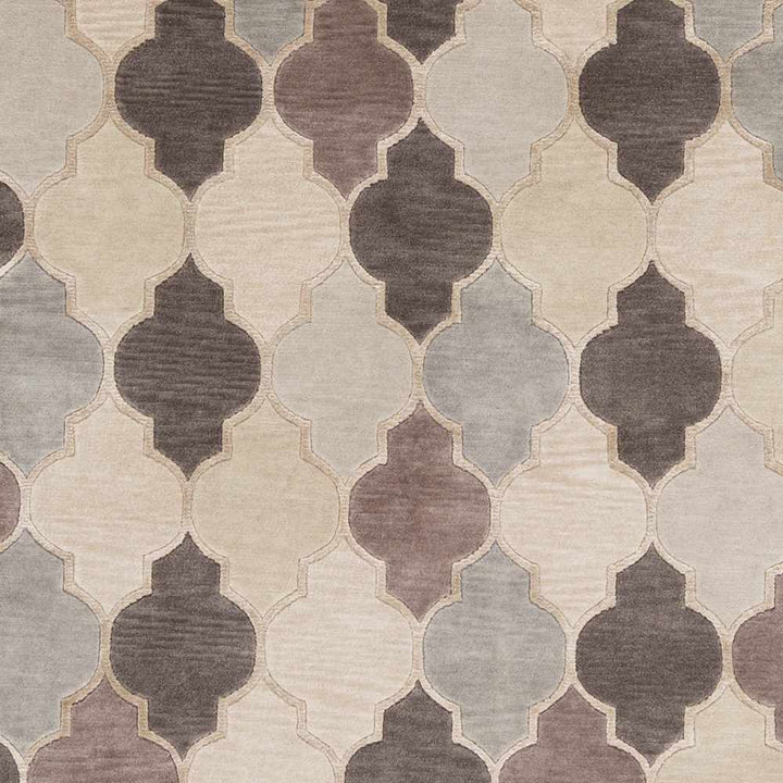 Cuero Modern Pattern Taupe & Brown Hand Knotted Wool Rug - The Rug Decor