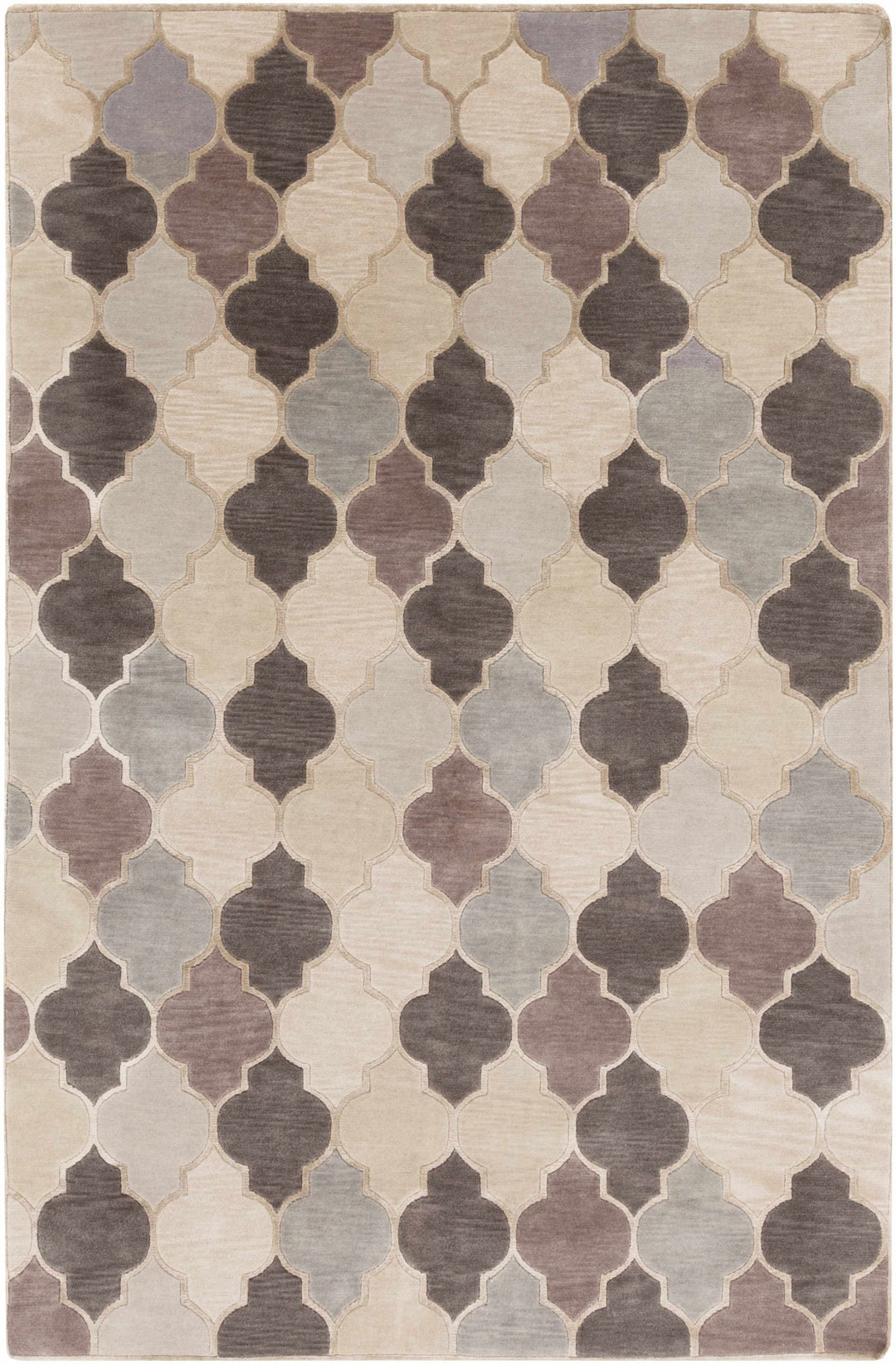 Cuero Modern Pattern Taupe & Brown Hand Knotted Wool Rug - The Rug Decor