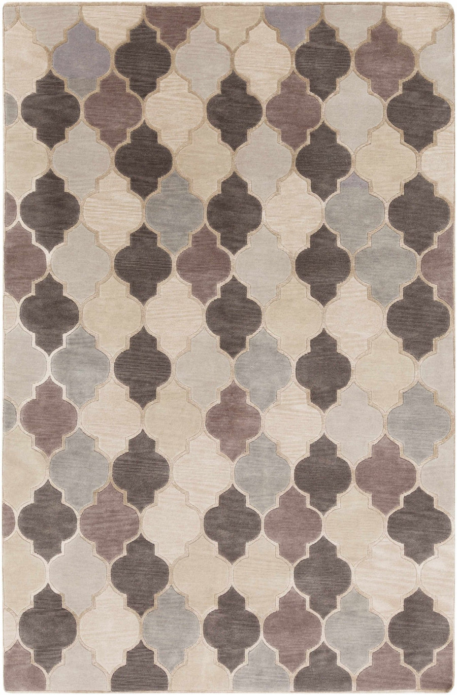 Cuero Modern Pattern Taupe & Brown Hand Knotted Wool Rug - The Rug Decor