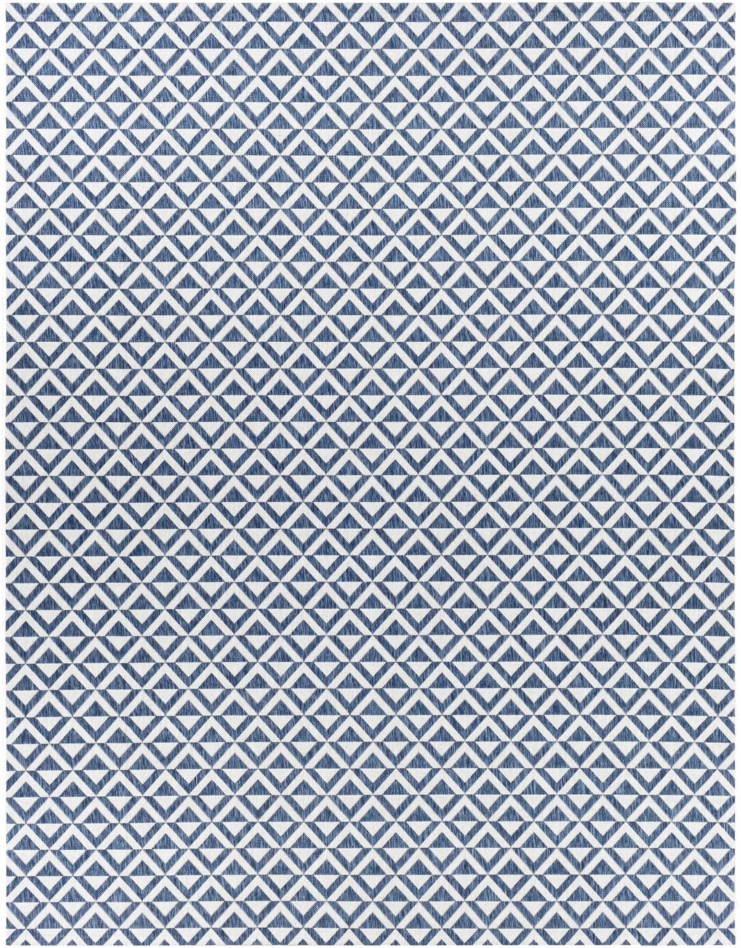 Cumby Denim Geometric Chevron Blue And White Machine Woven Outdoor Area Carpet - The Rug Decor