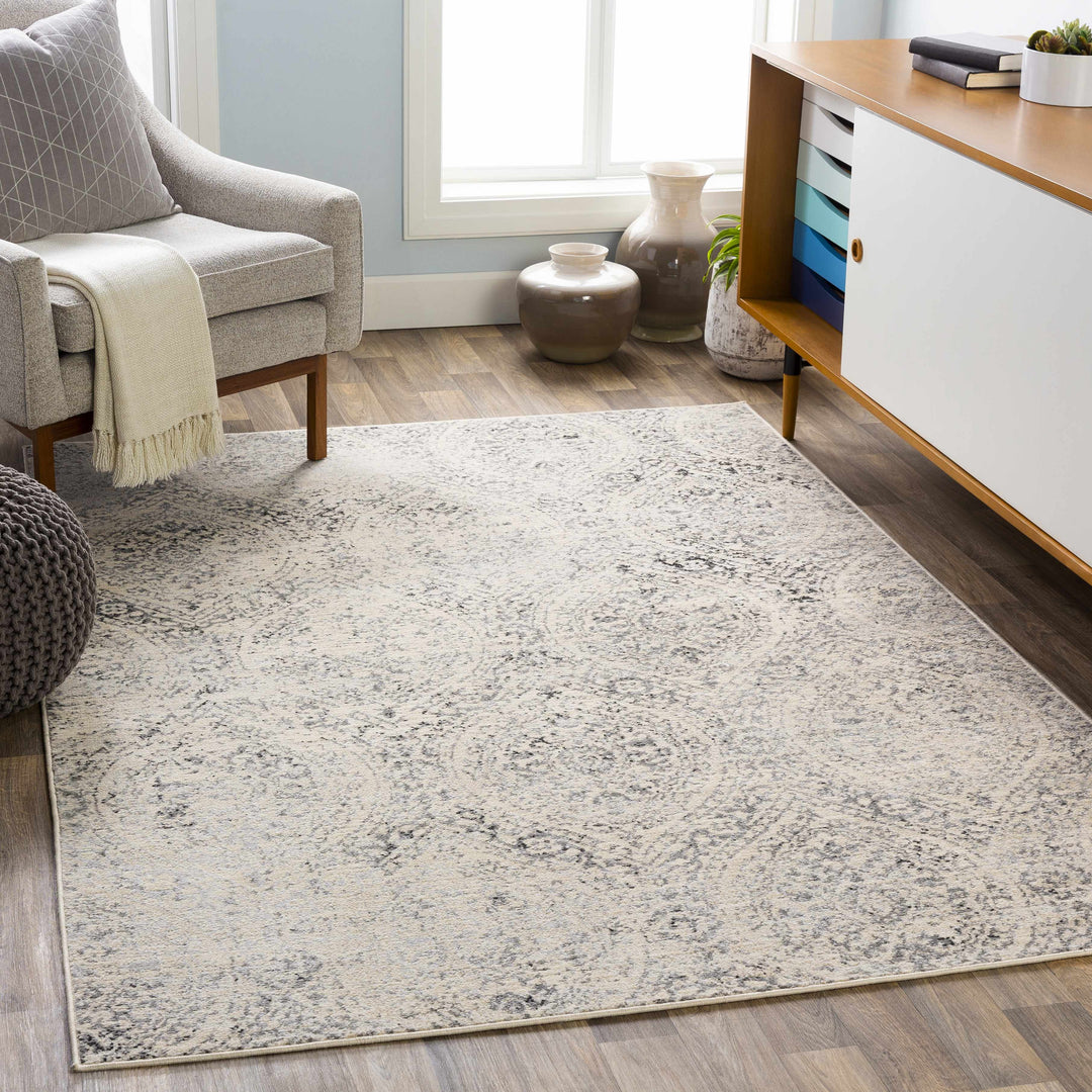 Cundiff Beige And Gray Traditional Style Area Rug