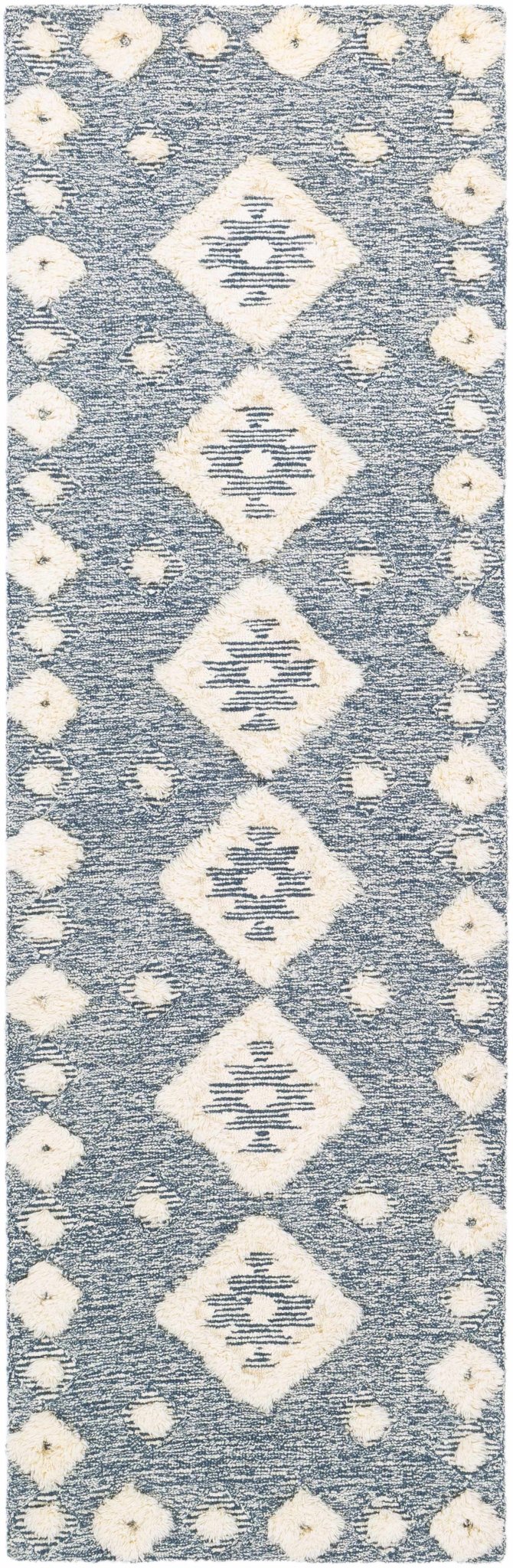 Curllsville Traditional Blue And Ivory Hand Tufted Wool Area Rug - The Rug Decor