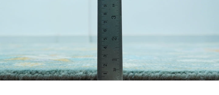 Custom Made Antique Blue Traditional Oushak Design Hand Knotted Wool Area Rug - The Rug Decor