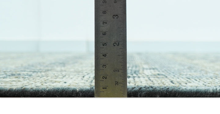 Custom Made Antique Charcoal Blue Transitional Hand Knotted Wool Area Rug - The Rug Decor