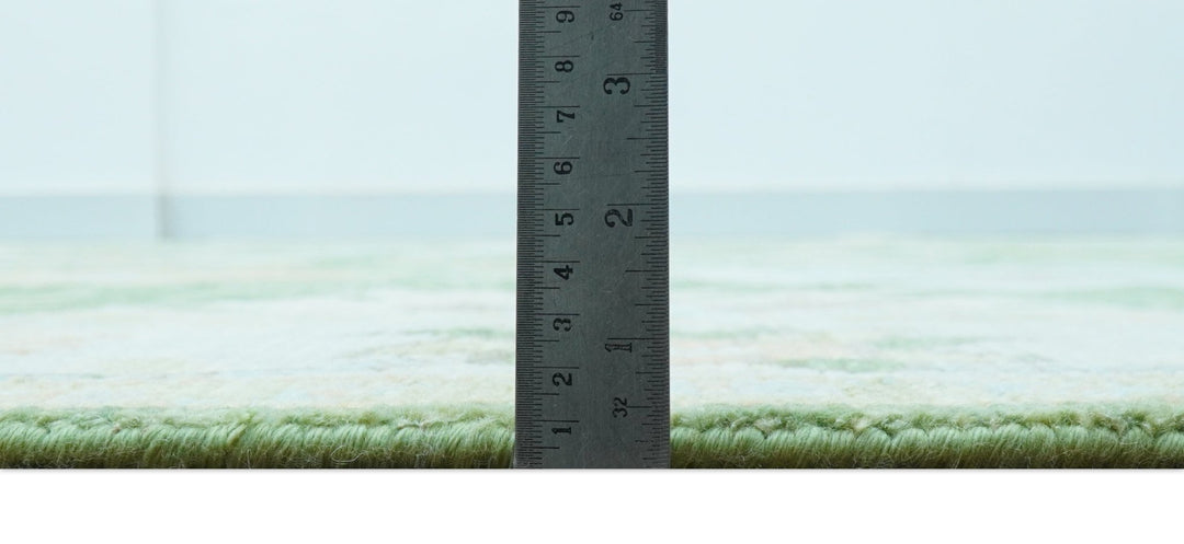 Custom Made Antique Green Traditional Oushak Design Hand Knotted Wool Area Rug - The Rug Decor