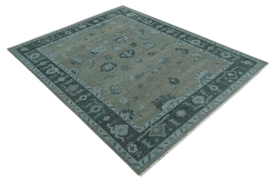 Custom Made Antique look Gray, Charcoal and silver Oriental Oushak wool Area Rug - The Rug Decor