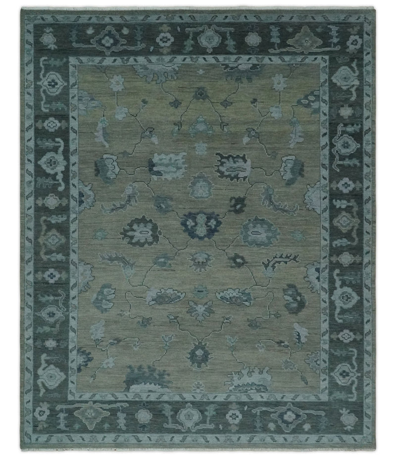 Custom Made Antique look Gray, Charcoal and silver Oriental Oushak wool Area Rug - The Rug Decor