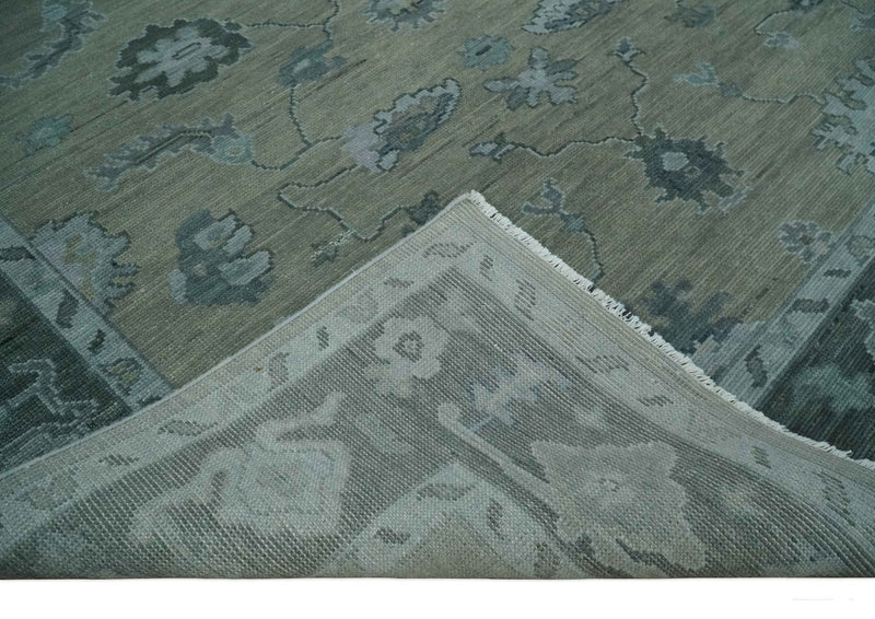 Custom Made Antique look Gray, Charcoal and silver Oriental Oushak wool Area Rug - The Rug Decor