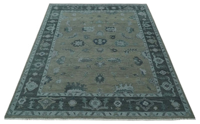 Custom Made Antique look Gray, Charcoal and silver Oriental Oushak wool Area Rug - The Rug Decor