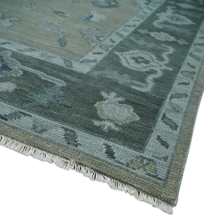 Custom Made Antique look Gray, Charcoal and silver Oriental Oushak wool Area Rug - The Rug Decor