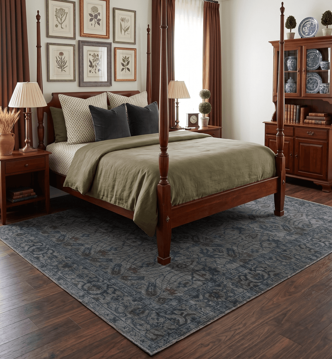 Custom Made Antique Style Gray, Taupe and Gray Traditional Design wool Rug - The Rug Decor