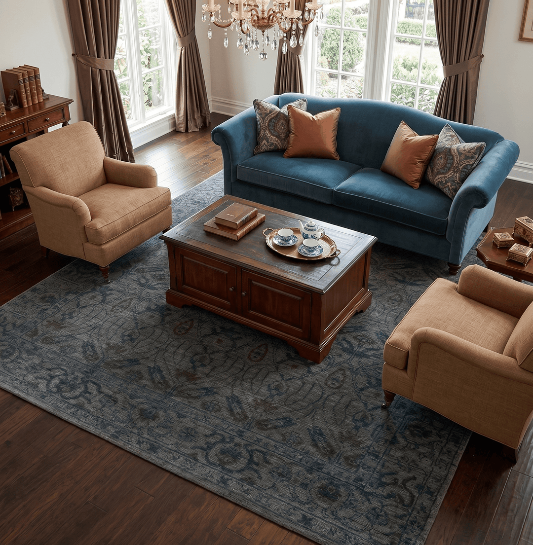 Custom Made Antique Style Gray, Taupe and Gray Traditional Design wool Rug - The Rug Decor