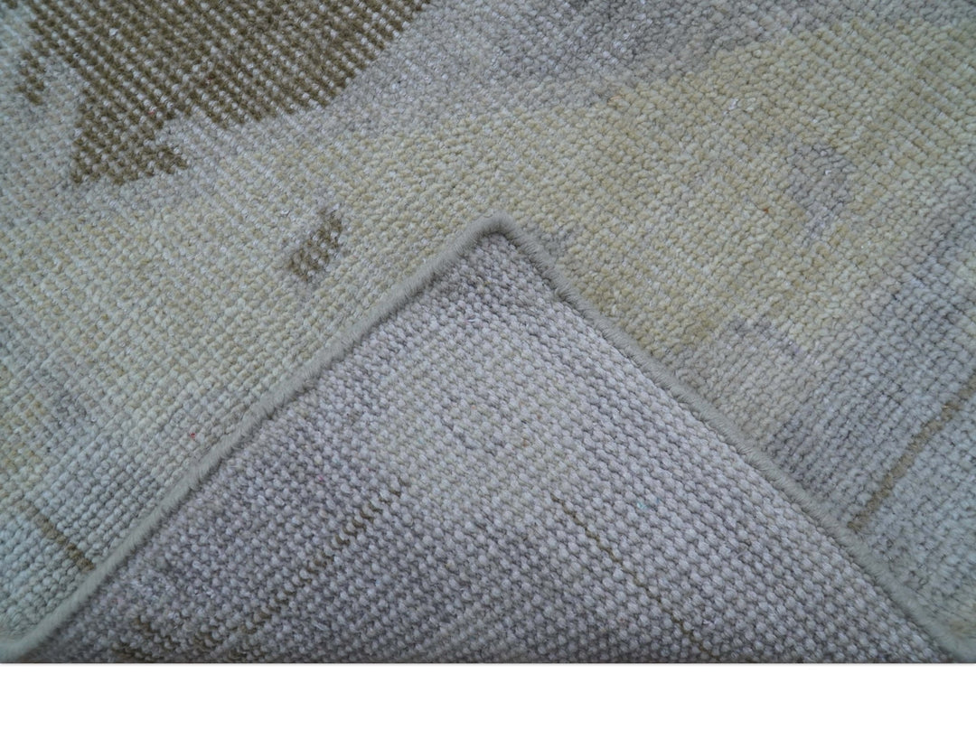 Custom Made Beige And Blue Traditional Turkish Design Hand knotted Wool Rug - The Rug Decor