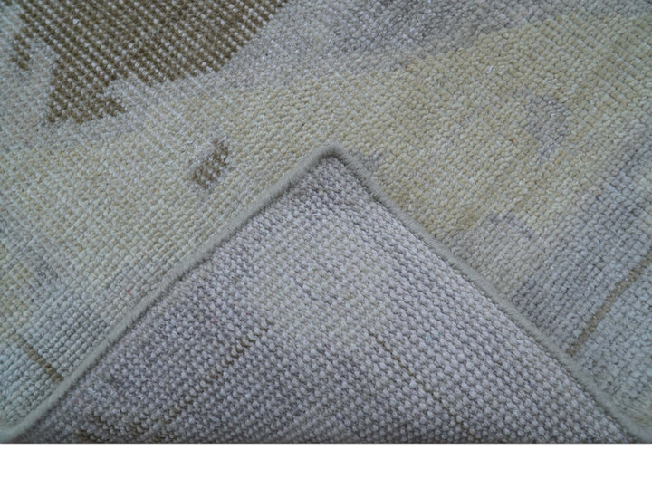 Custom Made Beige And Blue Traditional Turkish Design Hand knotted Wool Rug - The Rug Decor