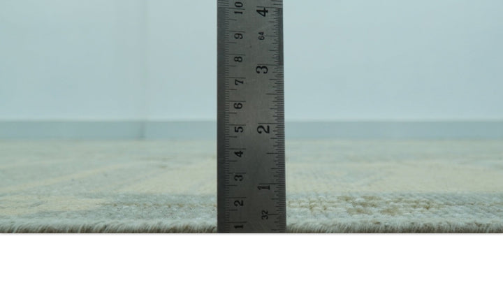 Custom Made Beige And Blue Traditional Turkish Design Hand knotted Wool Rug - The Rug Decor