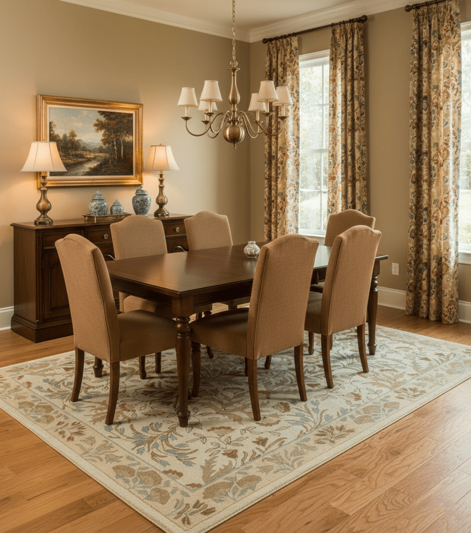 Custom Made Beige And Brown Traditional Floral Design Hand Tufted Wool Area Rug - The Rug Decor