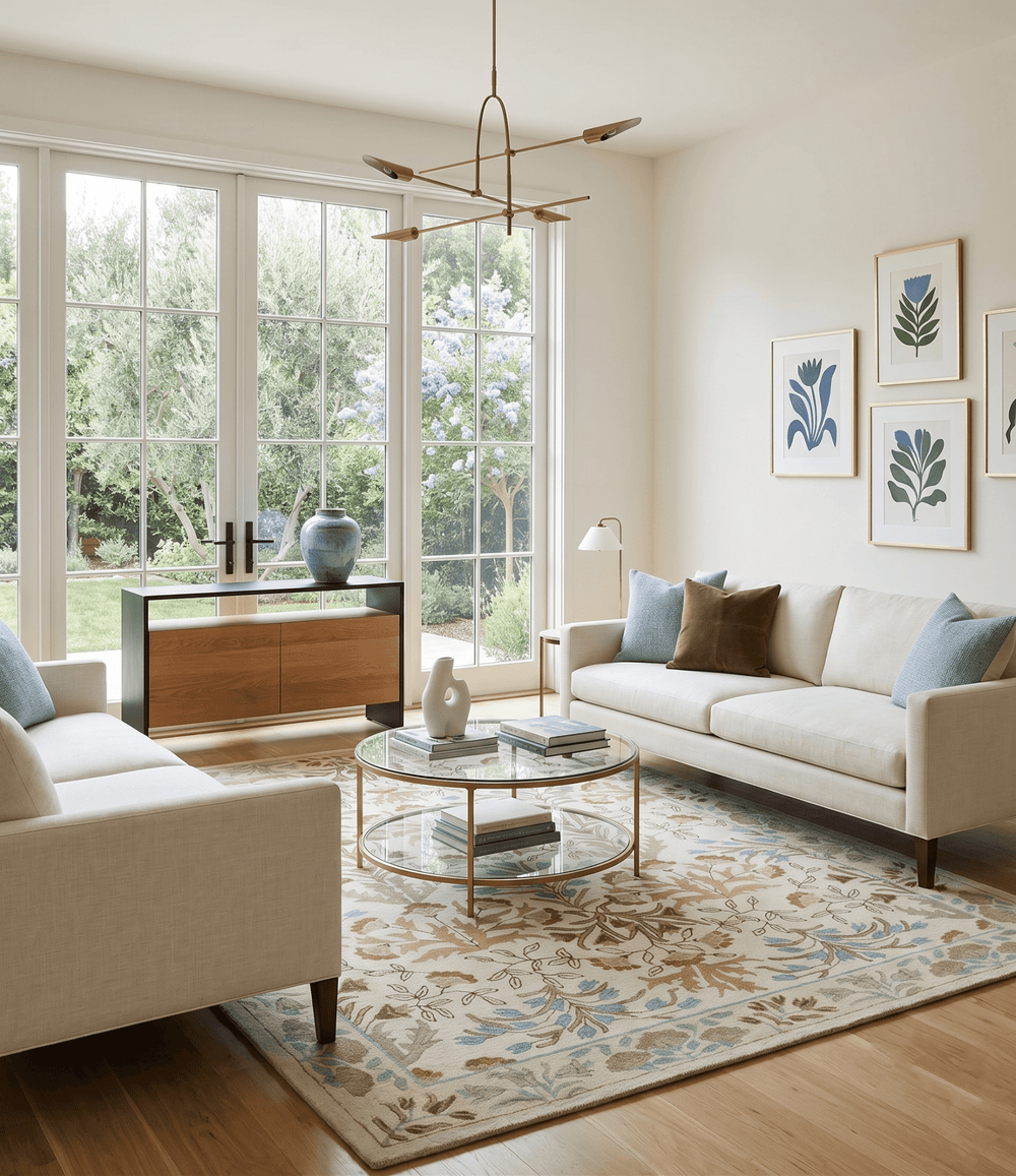 Custom Made Beige And Brown Traditional Floral Design Hand Tufted Wool Area Rug - The Rug Decor