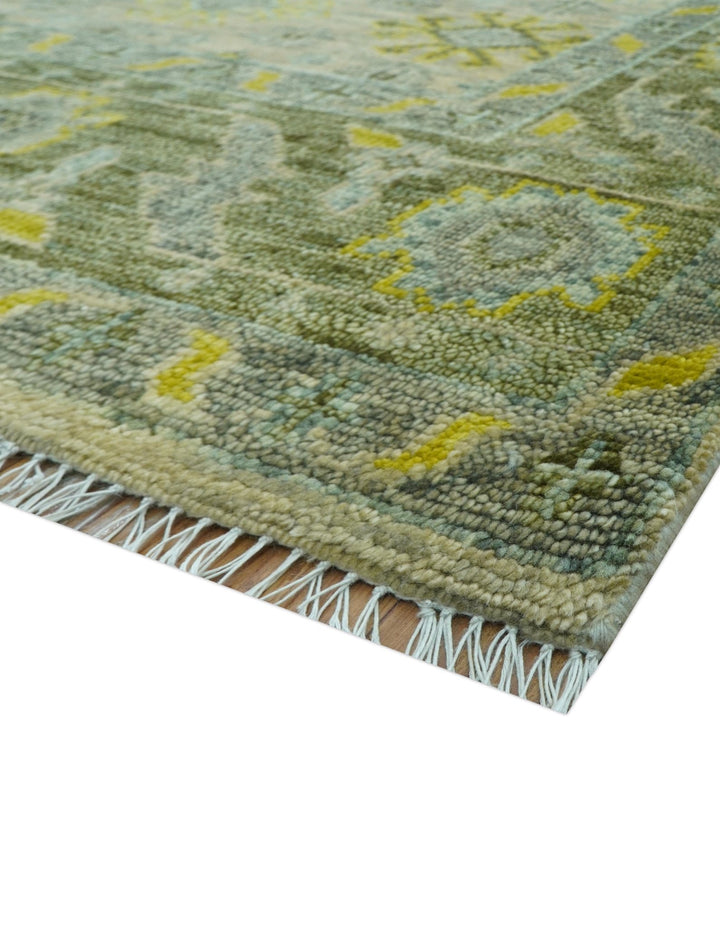 Custom Made Beige And Gray Traditional Hand Knotted wool area rug - The Rug Decor