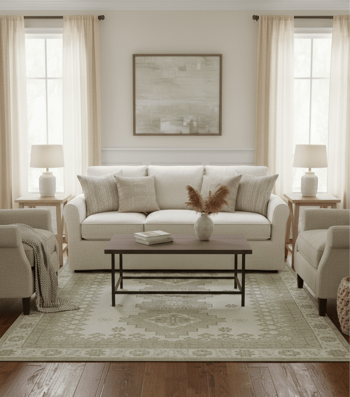 Custom Made Beige Traditional Turkish Design Hand knotted Wool Area Rug - The Rug Decor