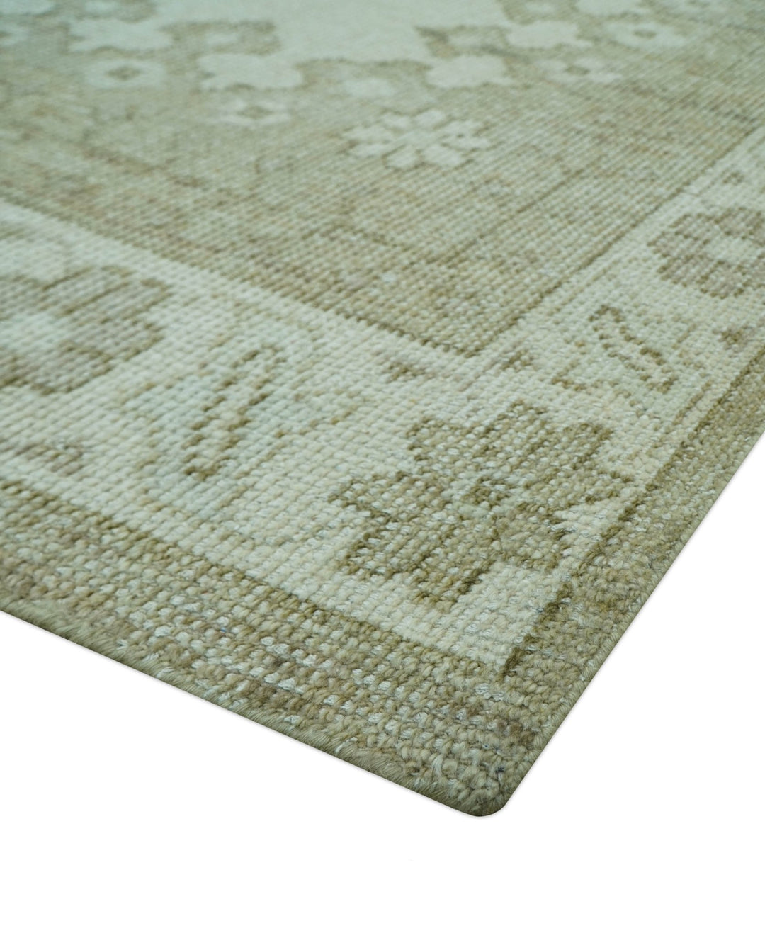 Custom Made Beige Traditional Turkish Design Hand knotted Wool Area Rug - The Rug Decor