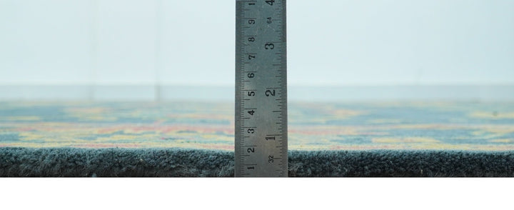 Custom Made Blue And Yellow Traditional Oushak Design Hand Tufted Wool Rug - The Rug Decor