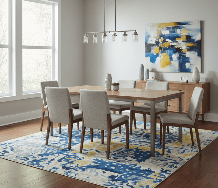 Custom Made Blue Modern Abstract Design Hand Tufted Area Rug - The Rug Decor