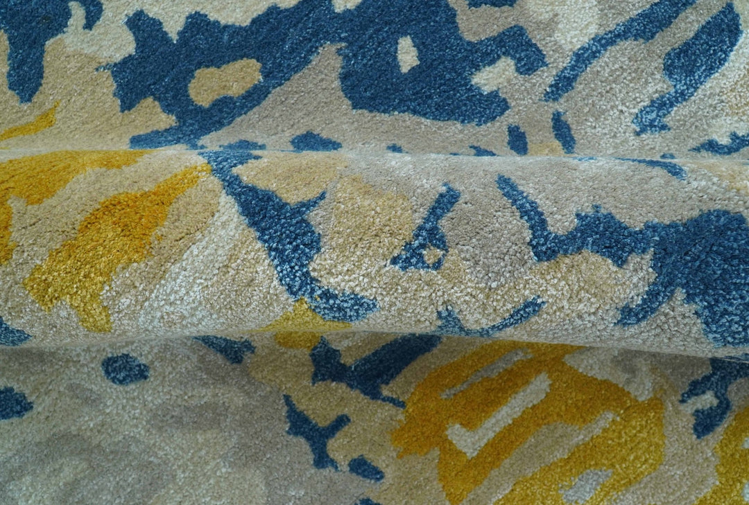 Custom Made Blue Modern Abstract Design Hand Tufted Area Rug - The Rug Decor