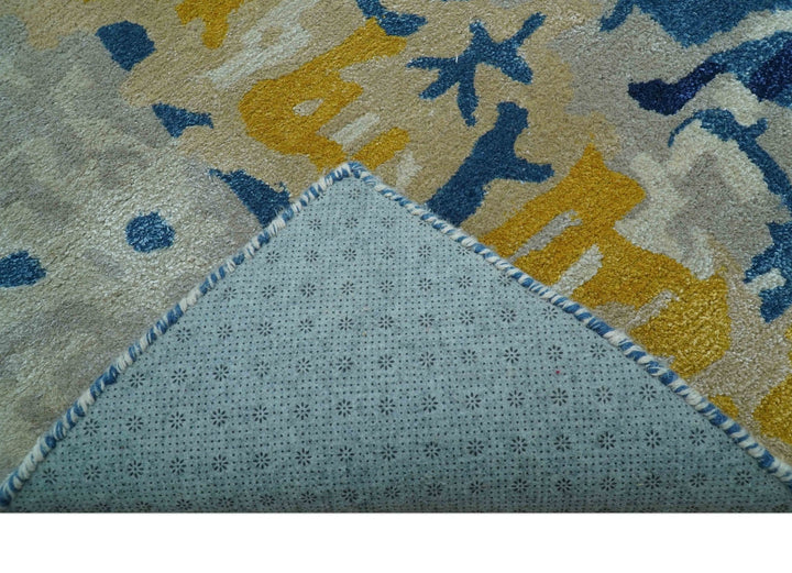 Custom Made Blue Modern Abstract Design Hand Tufted Area Rug - The Rug Decor