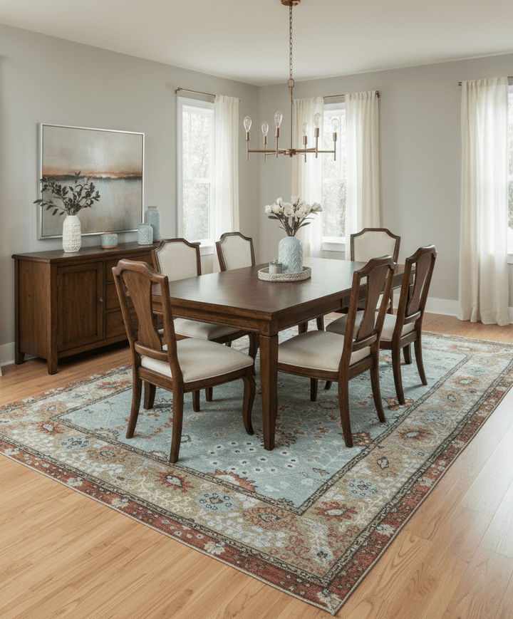 Custom Made Blue Modern Oushak Hand Knotted Wool Rug - The Rug Decor