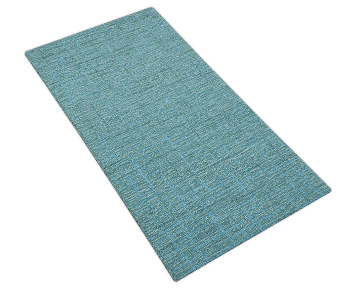Custom Made Blue Modern Style Hand Tufted Wool Rug - The Rug Decor