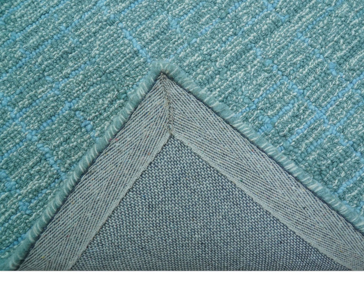 Custom Made Blue Modern Style Hand Tufted Wool Rug - The Rug Decor