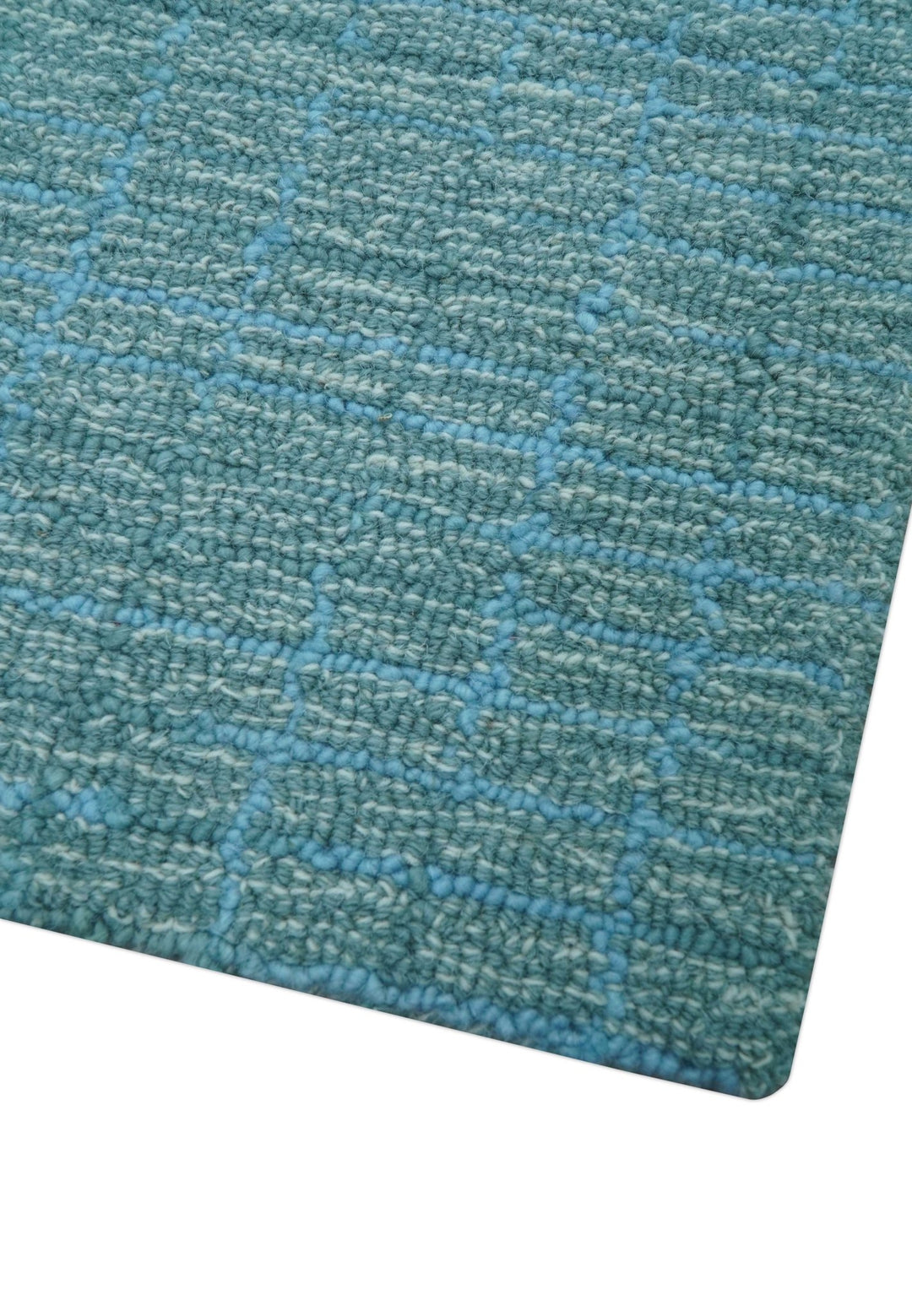 Custom Made Blue Modern Style Hand Tufted Wool Rug - The Rug Decor