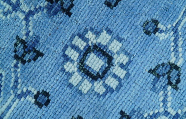 Custom Made Blue Traditional Persian Design Hand Knotted Wool Rug - The Rug Decor
