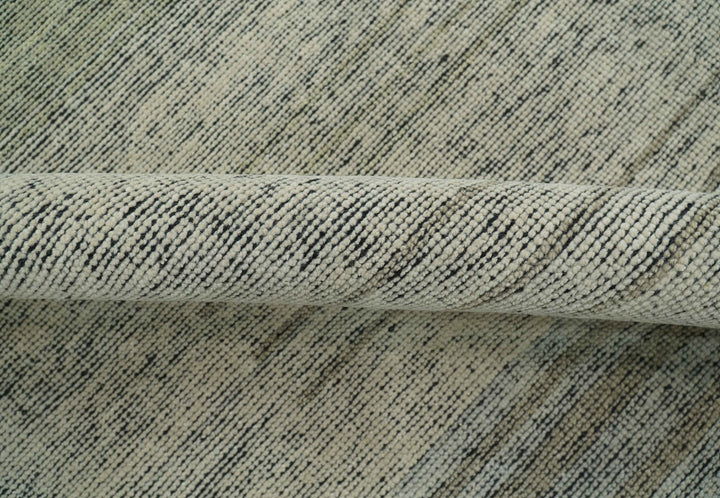 Custom Made Brown and Beige Contemporary Design Hand knotted Wool Area Rug - The Rug Decor